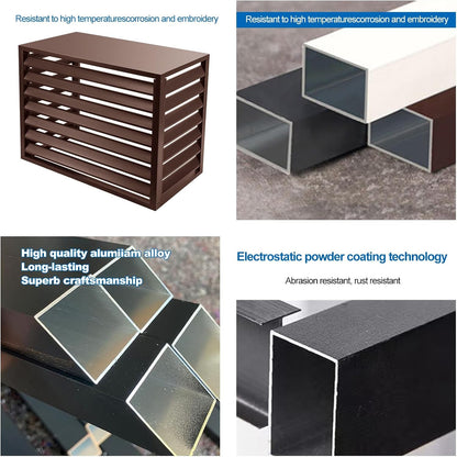 GENERIC Housse De Protection En Aluminium Marron Pour Climatiseur Installation Facile Taille Extérieure 110 X 60 X 80 Cm Bouclier AC Résistant Aux Intempéries Pour Un Usage Domestique