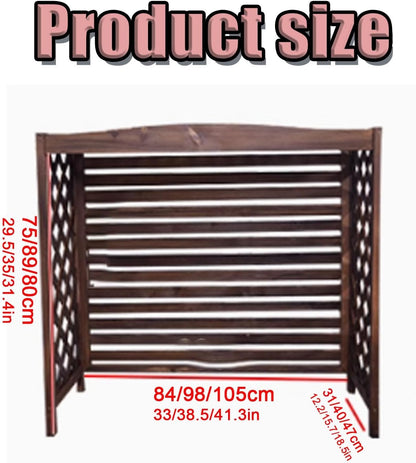  Écran De Protection Pour Climatiseur Extérieur En Bois - Panneau De Confidentialité Autoportant Pour Unité De Climatisation - Housse Résistante Aux Intempéries (98 X 40 X 89 Cm)