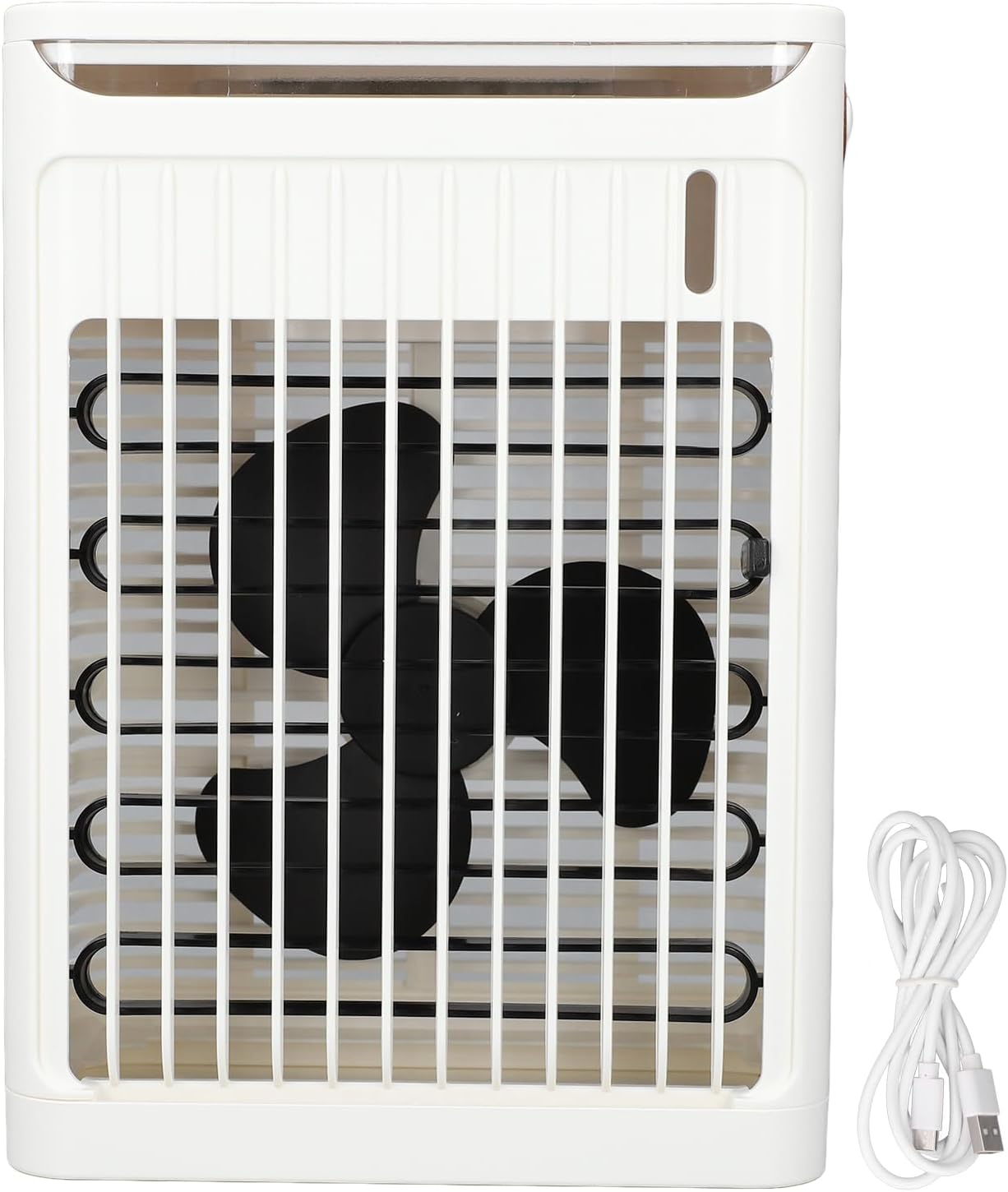  Climatiseur Portable, Humidificateur, Refroidisseur D'air, Refroidissement Efficace, 2 Brumes Froides, Ventilateur à 5 Vitesses, 7 LED, Mini Prise USB, Pour Maison, Bureau,