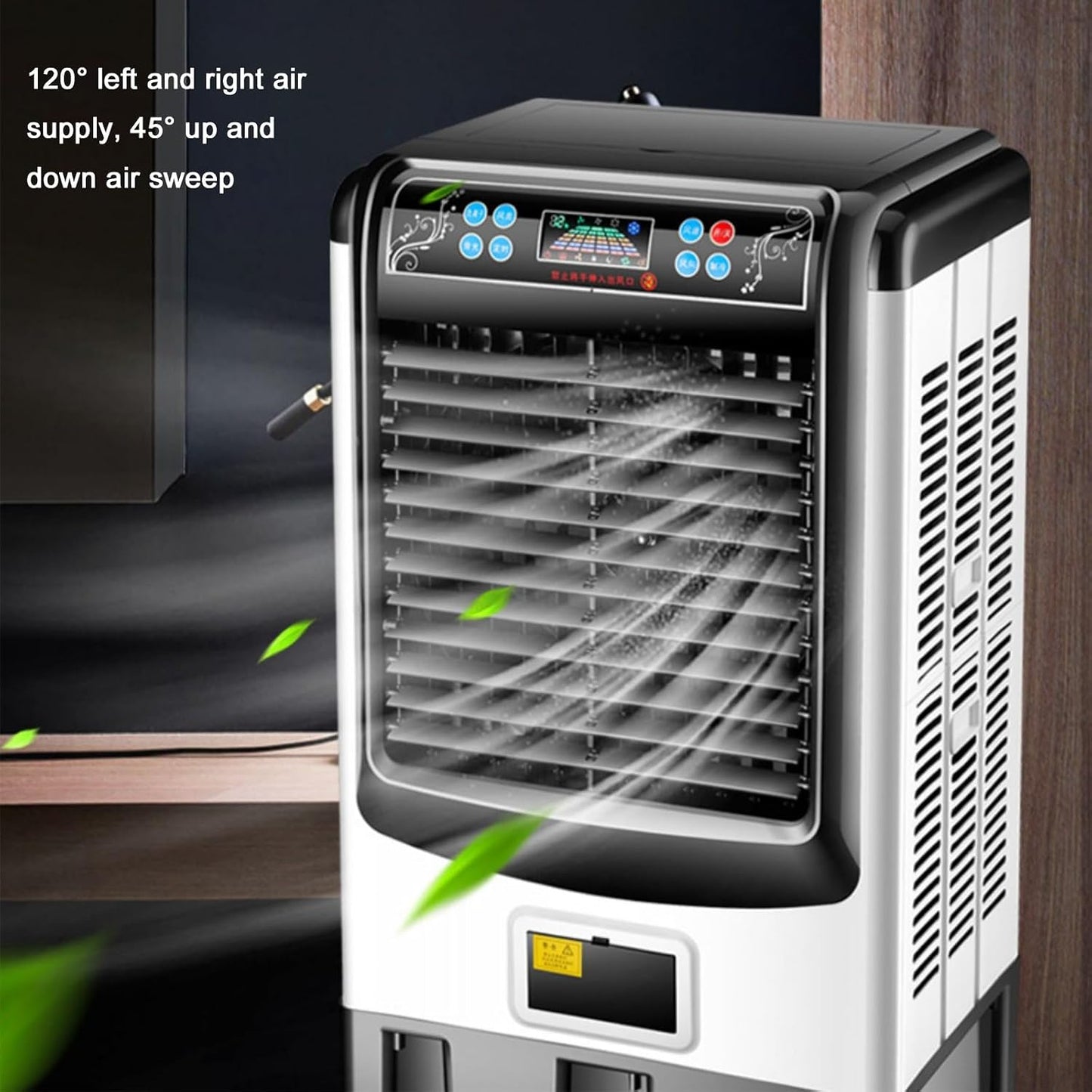  Refroidisseur D'air Par Évaporation, Refroidisseur De Marais 4200 CFM Avec Réservoir De 13,2 Gallons, Refroidisseur D'évaporation Portable Avec Télécommande, Minuterie De 12 Heures, 6 Packs De Glace,