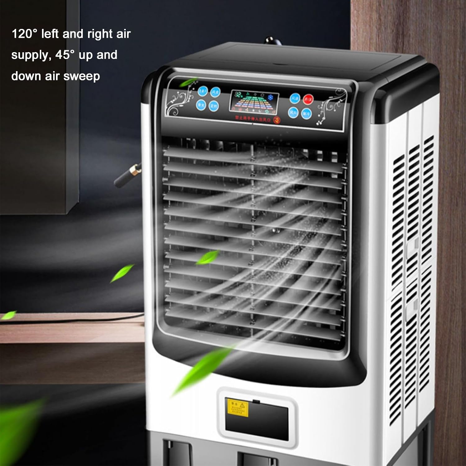  Refroidisseur D'air Par Évaporation, Refroidisseur De Marais 4200 CFM Avec Réservoir De 13,2 Gallons, Refroidisseur D'évaporation Portable Avec Télécommande, Minuterie De 12 Heures, 6 Packs De Glace,