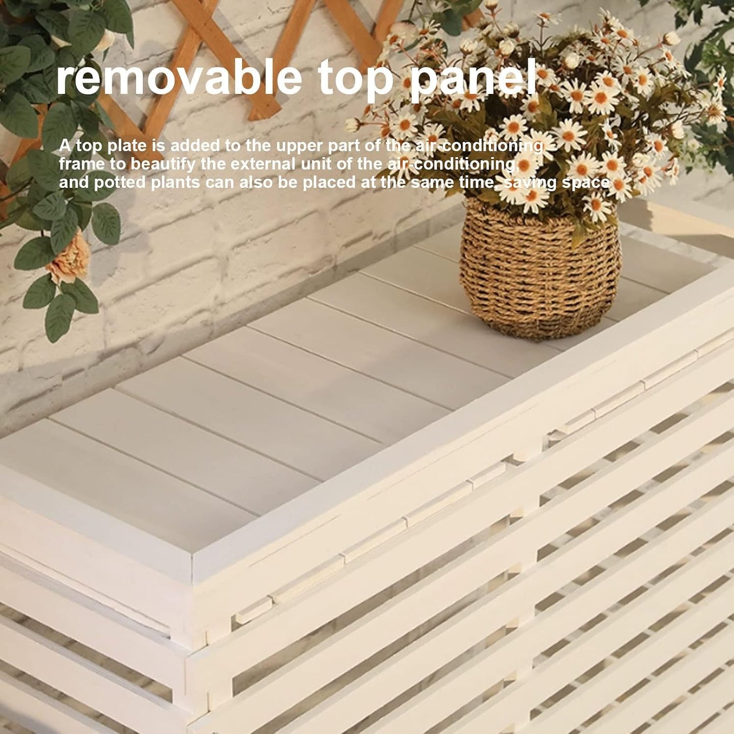  Housse De Protection En Bois Pour Climatiseur Extérieur - Clôture élégante Pour Dissimuler L'unité De Climatisation - Design Résistant Aux Intempéries Pour Un Attrait Amélioré