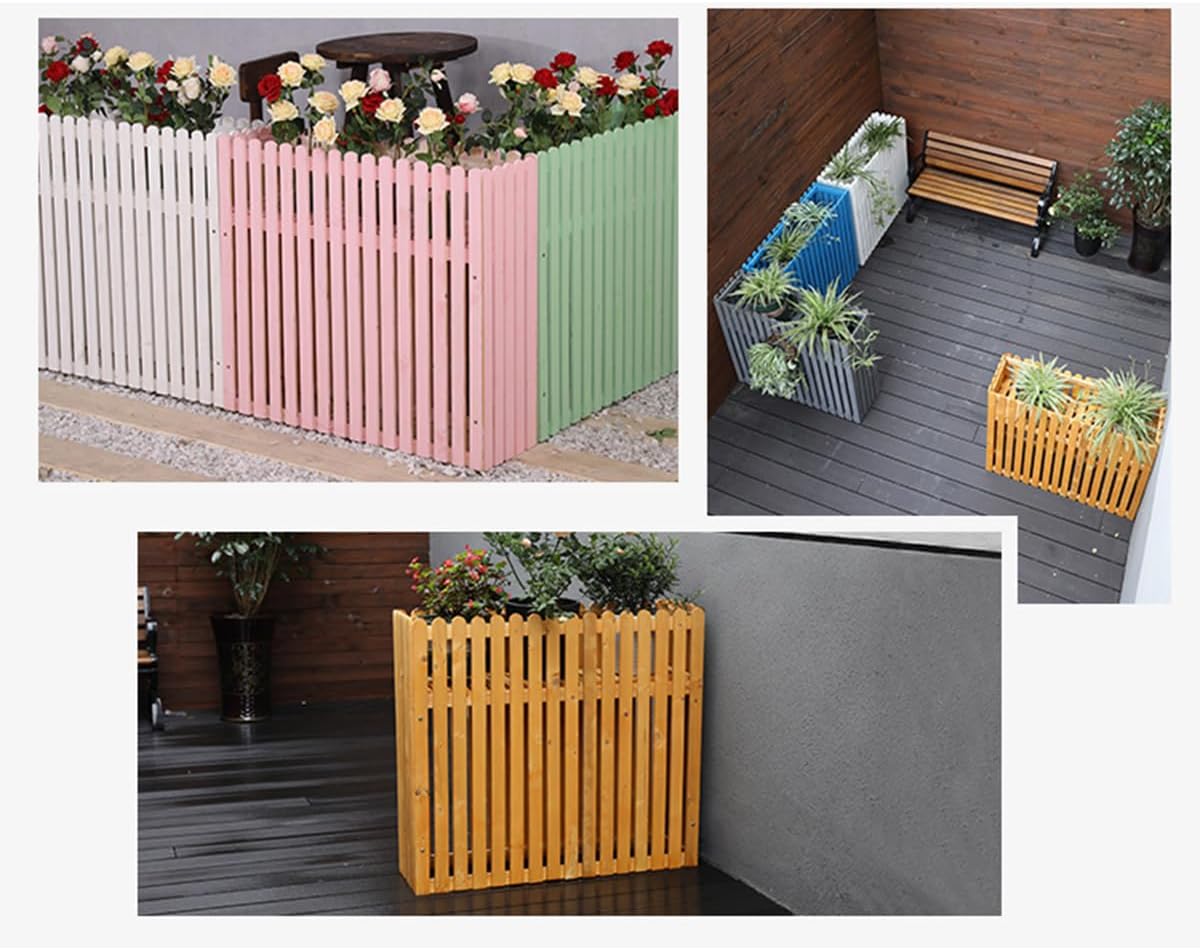 GENERIC Clôture En Bois Massif Pour Climatiseur – Housse Anti-corrosion Pour Meubles D'extérieur – 100 X 30 X 80 Cm – Solution élégante Pour Climatisation
