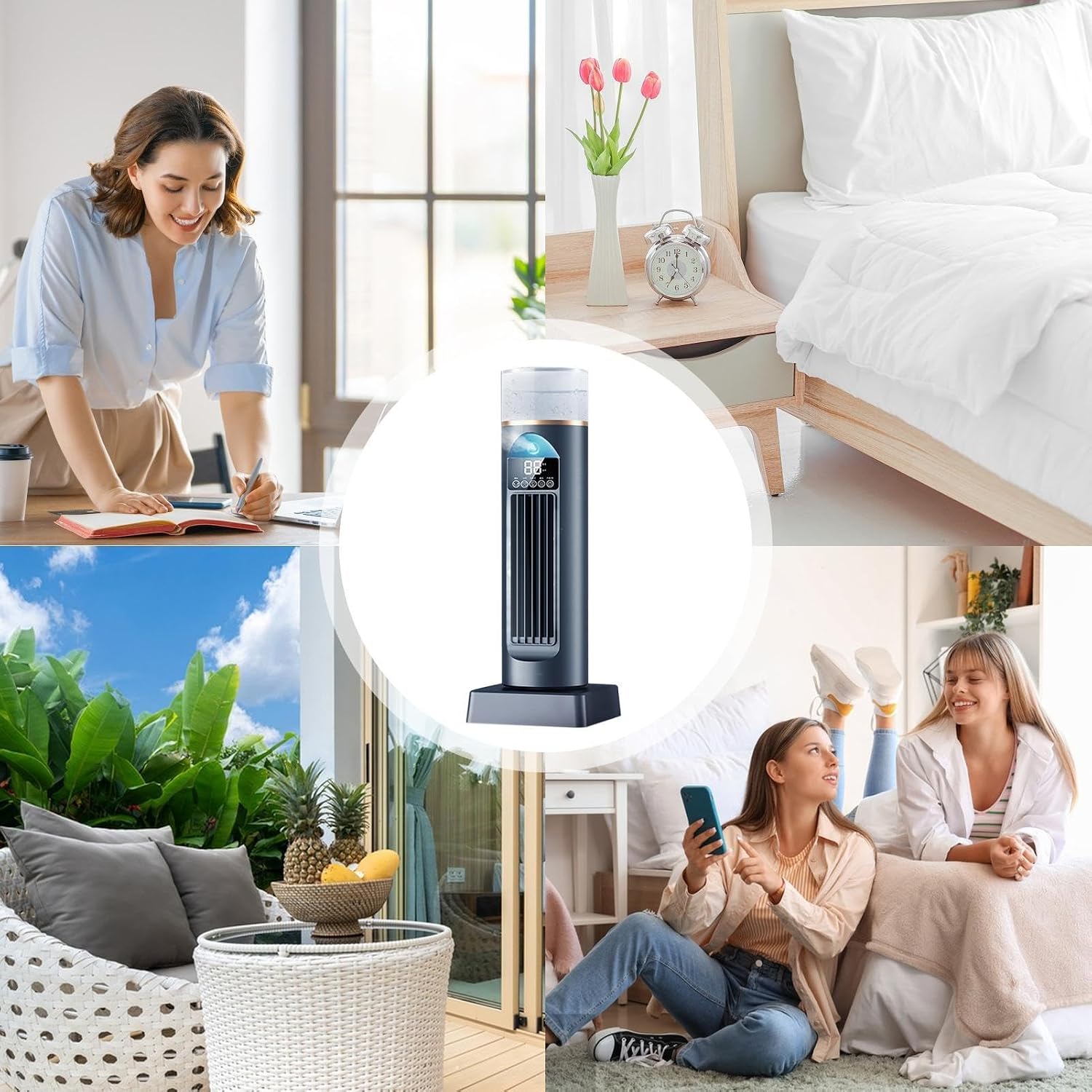  Ventilateur De Climatiseur – Ventilateur D'air Froid, Ventilateurs De Refroidissement AC, Ventilateurs AC Pour Climatiseur Personnel, Refroidisseur D'espace, Gadgets Cool, Humidificateur Par évaporati