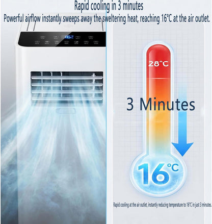  Climatiseur Portable 7000 BTU Pour 300 Pieds Carrés De Chambres.Mode De Sommeil 30dB Silencieux, Déshumidificateur De Refroidissement Rapide Avec Minuterie 24H Et Roulettes Pour Le Bureau à Domicile