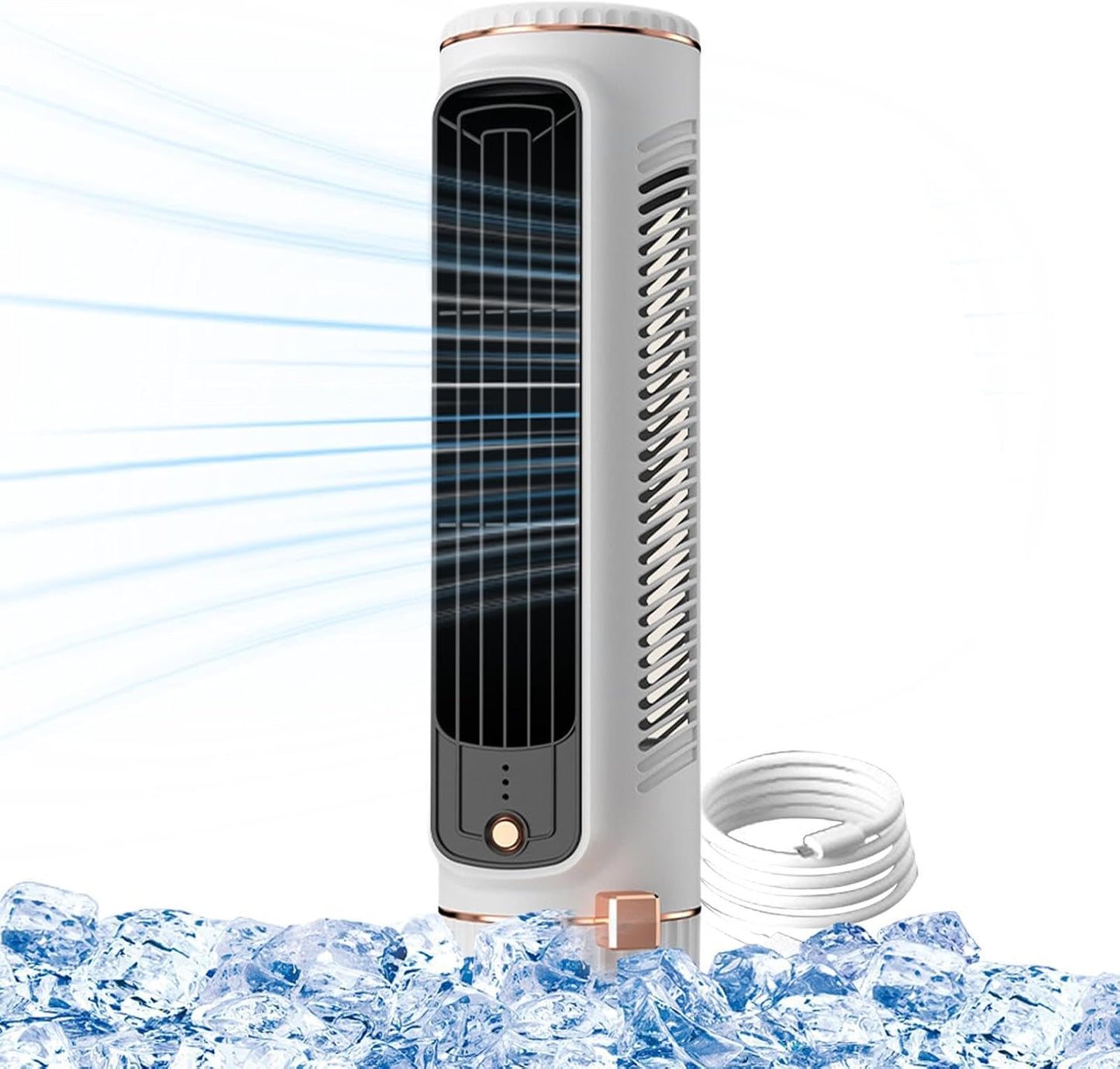 GENERIC Ventilateur De Climatiseur Portable Pour Voiture, Trois Vitesses Pour Petite Pièce AC, Refroidisseur D'air Rechargeable | Climatiseur Personnel, Climatiseur USB Avec Secouage Automatique De La Tête