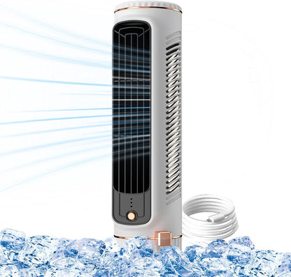 GENERIC Ventilateur De Climatiseur Portable Pour Voiture, Trois Vitesses Pour Petite Pièce AC, Refroidisseur D'air Rechargeable | Climatiseur Personnel, Climatiseur USB Avec Secouage Automatique De La Tête