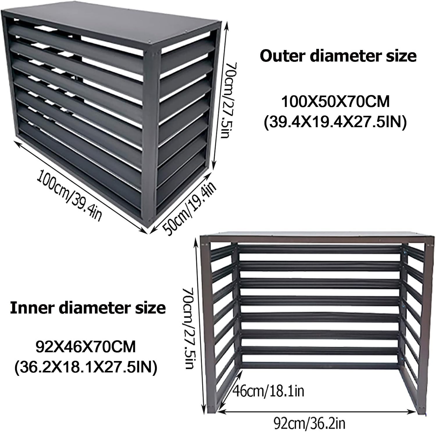  Housse De Climatiseur Extérieur, Protection De Pompe à Chaleur, Protection D'écran En Aluminium Pour Clôture De Jardin, Résistant Aux Intempéries Et (couleur : Blanc)