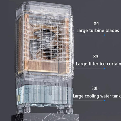  Refroidisseur D'air évaporatif Avec Réservoir D'eau Climatiseur Portable Avec 3 Vitesses 12H Minuteur Ventilateur De Refroidissement Pour Garage Commercial Utilisation Climatisation Industrielle (Type