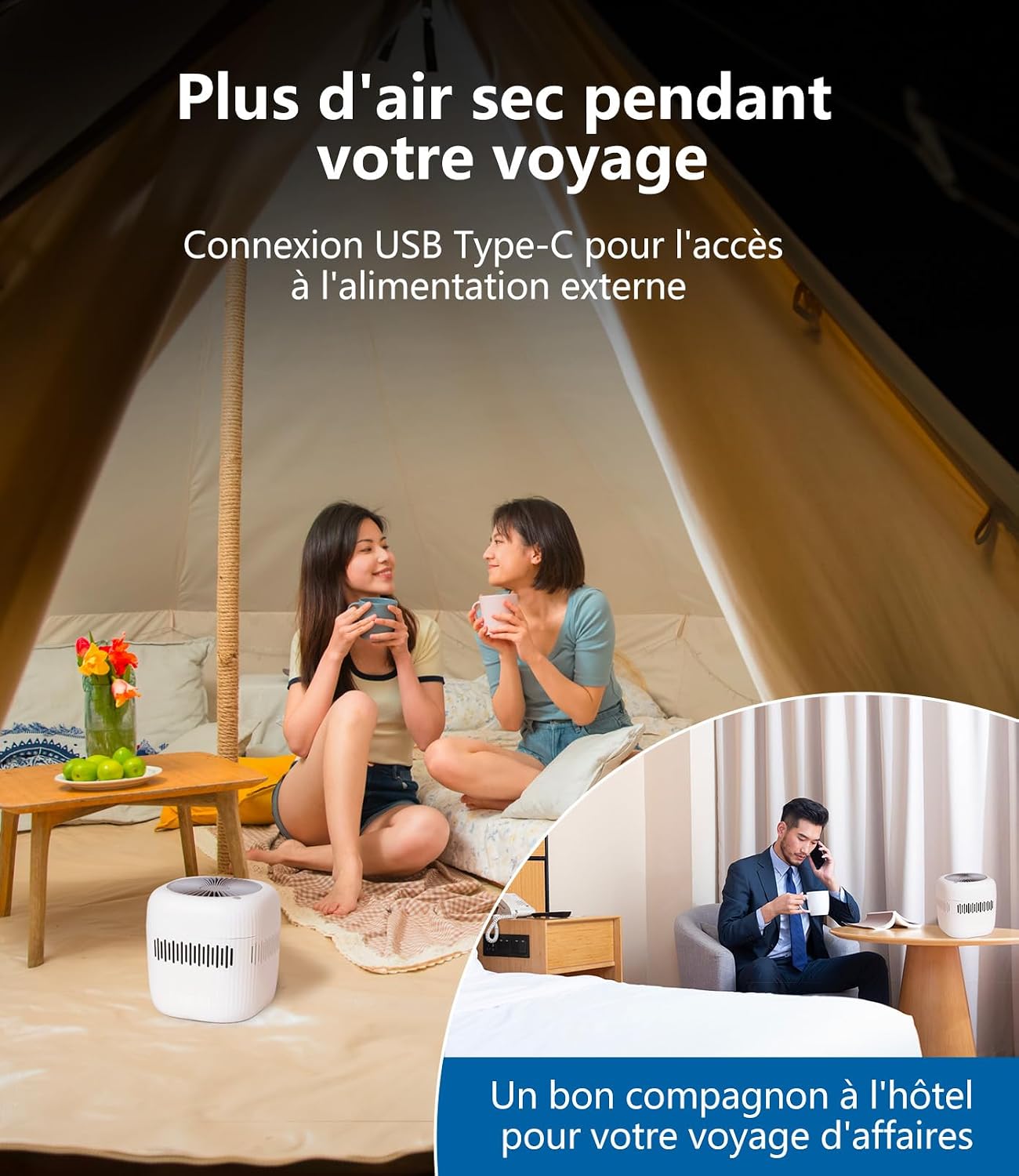  Mini Humidificateur 2,5 Litres, Humidificateur D'air Pour Chambre à Coucher, Bureau, Hôtel, Chambre à Coucher, USB, Sans Brouillard, Petite Chambre D'enfant, Batterie De Bébé