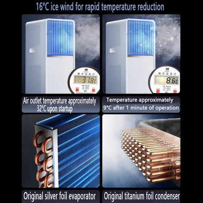  Climatiseur Portable Pour Grande Pièce, Unité Intelligente Avec Télécommande, Refroidissement Rapide, Déshumidificateur, Mode Veille Silencieux, Kit De Fenêtre Inclus, Oscillation à 120 ° Pour La Mais