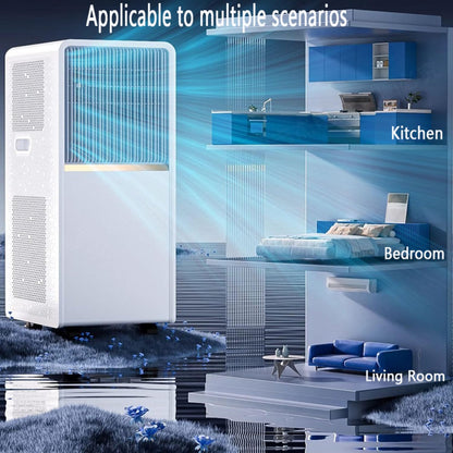  Climatiseur Portable Pour Grande Pièce, Unité Intelligente Avec Télécommande, Refroidissement Rapide, Déshumidificateur, Mode Veille Silencieux, Kit De Fenêtre Inclus, Oscillation à 120 ° Pour La Mais