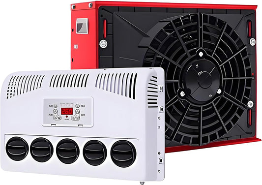 GENERIC Climatiseur Divisé Pour Camping-car, Système De Refroidissement De Cabine De Camion 11 000 BTU Pour Camions, Bus, Pelleteuses, Avec Contrôle Du Vent à 5 Vitesses