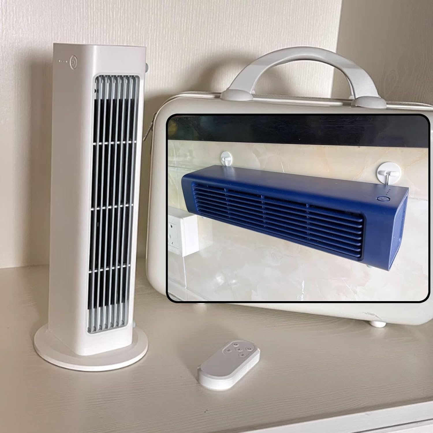  Ventilateur De Climatiseur Mural Portable, Sans Fenêtre Nécessaire, 3 Vitesses Oscillant Avec Télécommande, Sans Lame Cool Air Outlet Pour Bureau à Chambre à Coucher, Refroidisseur De Salle Sans Fil C