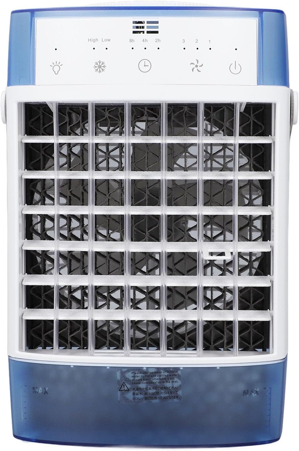  Climatiseur Portable, 3 Vitesses, 3 Modes, Minuterie 2H, 4H, 8H, Veilleuse 7 Couleurs, Avec Conception à Double Réservoir Et Persiennes Réglables, Pour Chambre à Coucher,