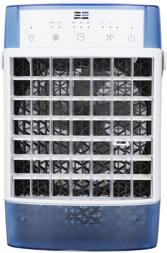  Climatiseur Portable, 3 Vitesses, 3 Modes, Minuterie 2H, 4H, 8H, Veilleuse 7 Couleurs, Avec Conception à Double Réservoir Et Persiennes Réglables, Pour Chambre à Coucher,