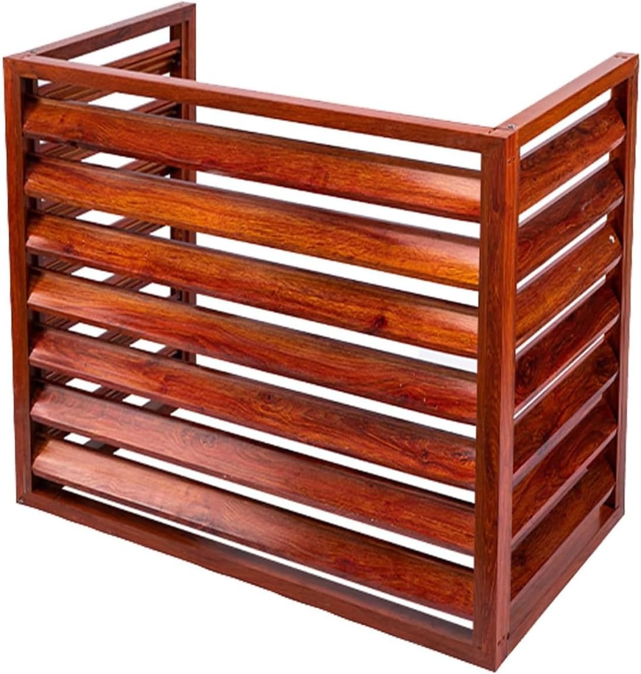 GENERIC Lot De 5 Housses De Pompe à Chaleur D'extérieur En Aluminium Pour Climatiseur Et Pompe à Chaleur, Motif Grain De Bois 120 X 70 X 150 Cm (L X L X H)