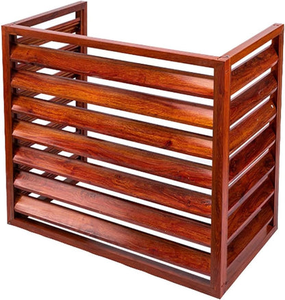 GENERIC Lot De 5 Housses De Pompe à Chaleur D'extérieur En Aluminium Pour Climatiseur Et Pompe à Chaleur, Motif Grain De Bois 120 X 70 X 150 Cm (L X L X H)