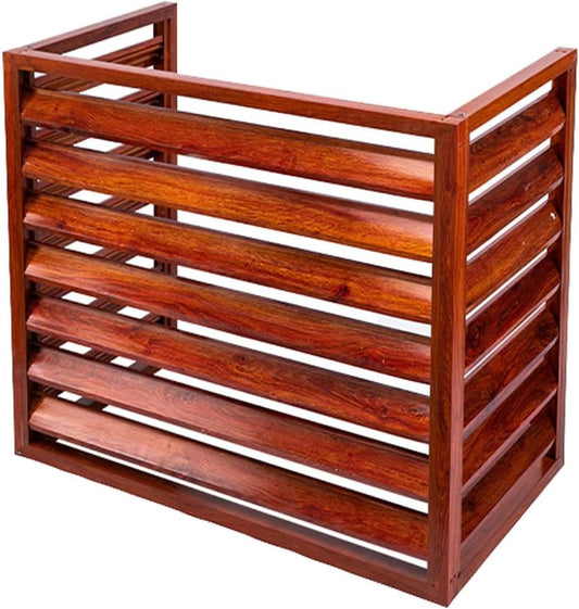 GENERIC Lot De 5 Housses De Pompe à Chaleur D'extérieur En Aluminium Pour Climatiseur Et Pompe à Chaleur, Motif Grain De Bois 120 X 70 X 150 Cm (L X L X H)
