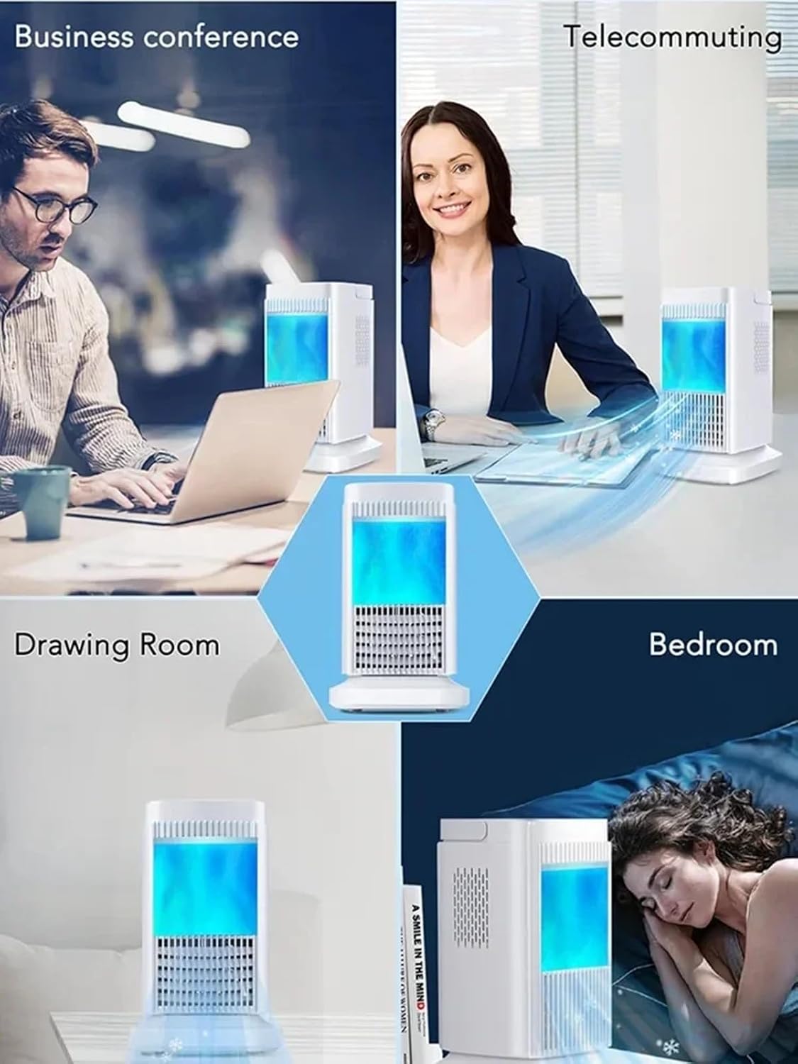  Climatiseur Portable, Refroidisseur D'air 4 En 1, Refroidisseur D'air De Réfrigération À Semi-conducteur Pour Ventilateur De Refroidissement Silencieux Sans Eau