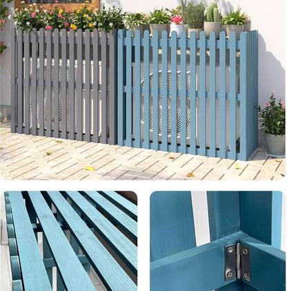  Housse De Protection En Bois Pour Climatiseur Extérieur - Résistante Aux Intempéries - Pour Jardin - Marron - 120 X 60 X 105 Cm