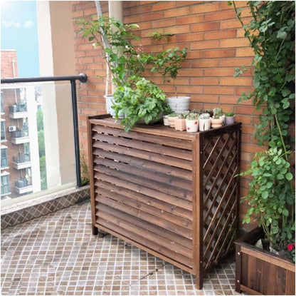  Housse De Protection Pour Climatiseur Extérieur En Bois Rustique, Installation Facile Pour Unité Extérieure, 105 X 47 X 80 Cm, Protection Pour Unité Climatique, Résistante Aux Intempéries, Décoration