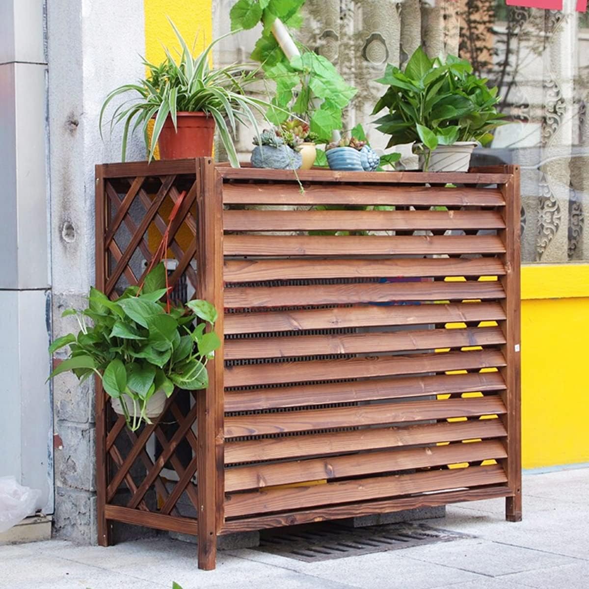  Grille De Protection Pour Climatiseur Et Support Pour Plantes Résistant Aux Intempéries En Bois IV Durable Pour Une Utilisation En Extérieur. Grille De Protection Pour Cl