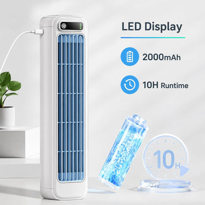 GENERIC Climatiseur Mobile Silencieux Sans Évacuation, Ventilateur Rafraîchisseur D'Air à Évaporation 3 Vitesses Mode Freeze, Sans Pales USB-C Sans Fil Portable Pour Chambre Bureau Maison