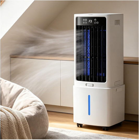 GENERIC Refroidisseur D'air Par évaporation Portable 3 En 1, Ventilateur De Climatiseur Télécommandé Avec Réservoir De 12 L, 3 Vitesses, For La Maison, La Chambre à Coucher, Le Bureau
