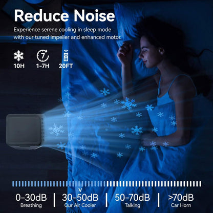 GENERIC Climatiseur Portable à évaporation Avec 3 Vitesses Et 3 Modes, Oscillation à 60°, Réservoir De 5 L, Ventilateur De Refroidissement Avec Télécommande, Sans Tuyau, Unité De Climatisation Pour