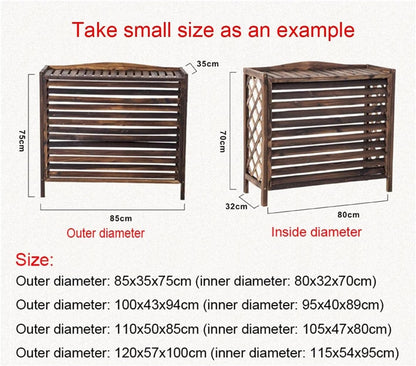  Housse De Climatiseur En Bois Massif Avec Support De Fleurs Et Poubelle, écran De Garde-corps En Bois Pour La Protection De Pompe à Chaleur (taille : 110 X 50 X 85 Cm)