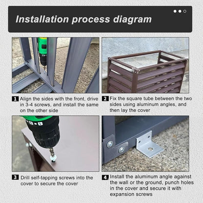 GENERIC Couvercle En Aluminium Pour Mini Pompe à Chaleur Et Fente, écran De Clôture Extérieur à 3 Panneaux, Réduction Du Bruit, 110 X 80 X 60 Cm, Ion Marron Pour Climatiseurs