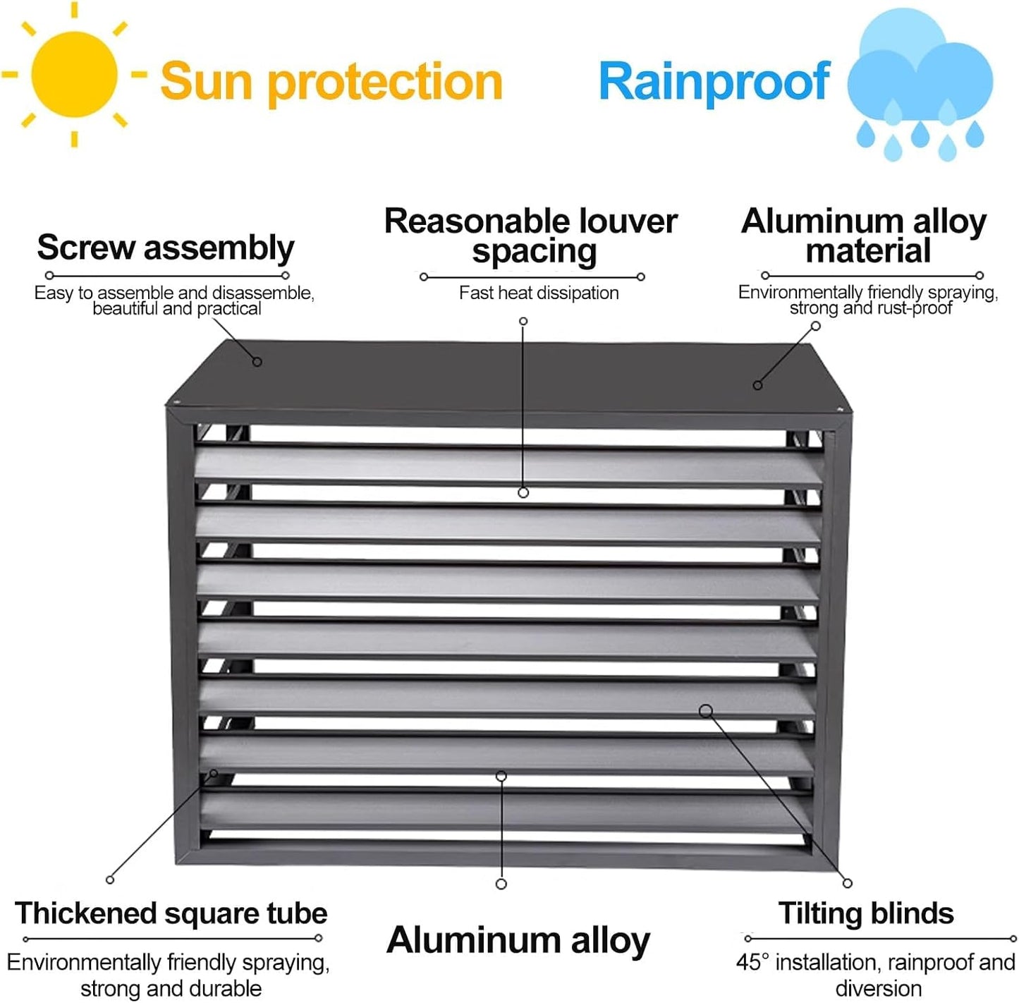 GENERIC Housse De Climatiseur Blanche 1,5P – Boîtier Décoratif D'extérieur Avec Support à Fleurs Pour Cacher Et Protéger Votre Unité De Climatisation