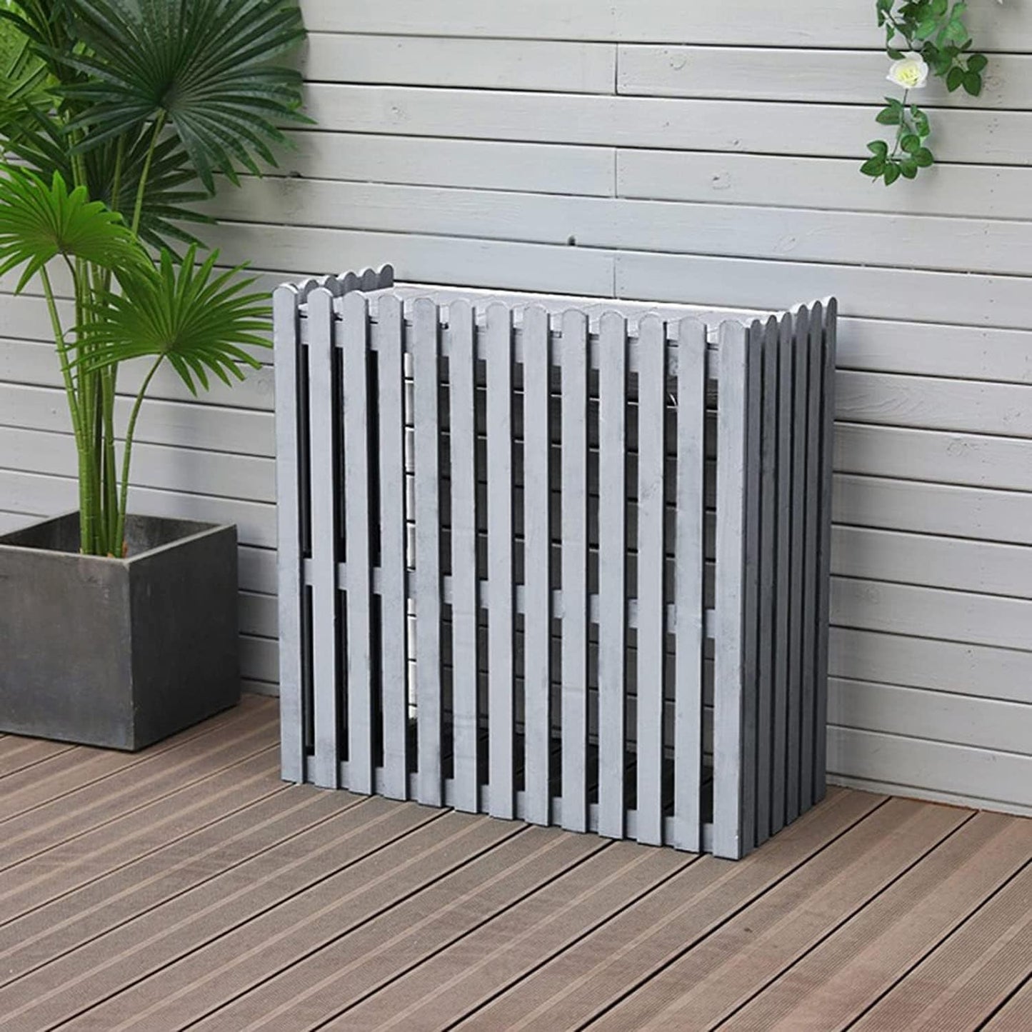  Bâche De Protection Robuste Pour Climatiseur Extérieur - Protection Contre L'intimité Et L'unité De Climatisation - Gris - Taille Variable