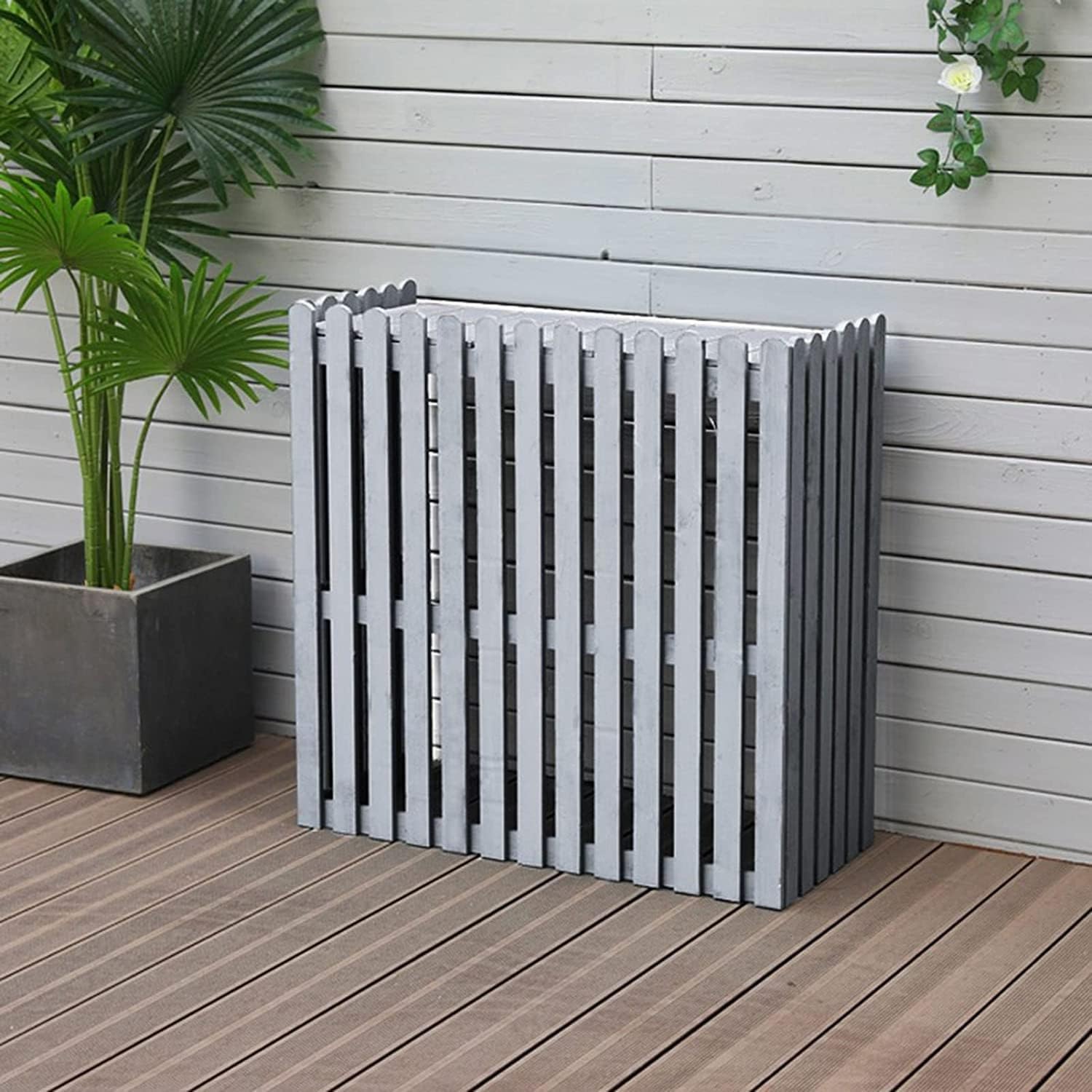  Bâche De Protection Robuste Pour Climatiseur Extérieur - Protection Contre L'intimité Et L'unité De Climatisation - Gris - Taille Variable