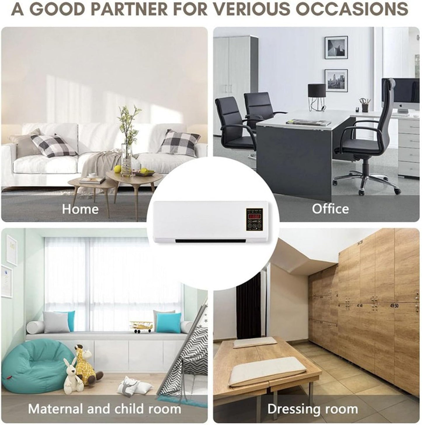  Mini Climatiseur Mural, Unité De Climatisation Portable Avec Télécommande, Chauffage De Refroidissement Silencieux Pour Le Bureau De Chambre à Coucher, Contrôle De Climat Sans Conduit Pour Le Salon à
