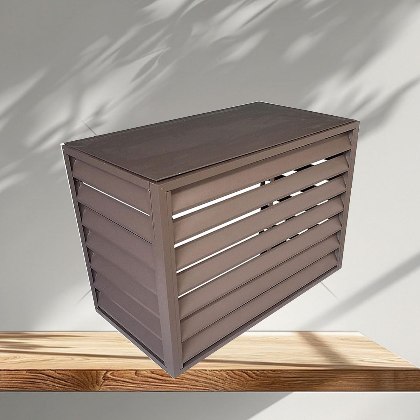 GENERIC Housse De Protection En Aluminium Pour Climatiseur, Unité Extérieure, Condensateur Avec Motif Clôture, Résistante Aux Intempéries, Convient Pour Une Utilisation En Intérieur Et En Extérieur