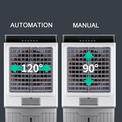  Ventilateur Rafraîchisseur D'air Par évaporation Avec Télécommande - Oscillation à 120°, 3 Vitesses, Minuterie 12 H, 4 Blocs Réfrigérants - Rafraîchisseur D'air Portable Pour Chambre, Maison, Bureau