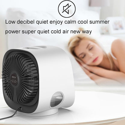  Mini Climatiseur Portable Blanc - Climatiseur Mobile Silencieux Sans Évacuation | 4 En 1 Rafraichisseur D'air & Petit Humidificateur Avec 3 Vitesses, Veilleuse & Rechargeable USB (2PC)