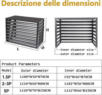 GENERIC Housse De Pompe à Chaleur Extérieure Toutes Saisons Pour Climatiseur – Protection D'unité AC Résistante Aux Intempéries Pour Unités 1,5P Dimensions L100W50H70 Et Bouclier Résistant Aux Intempéries