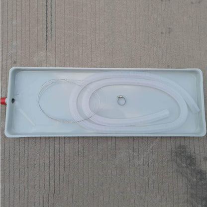 GENERIC Couvercle Pour Bac Vidange Condensat Climatisation Extérieur, Bac D'égouttage Climatiseur, Bac Récupération CVC Métal Galvanisé Avec Tuyau Vidange Pour Unité Bobine Ventilateur Climatisation