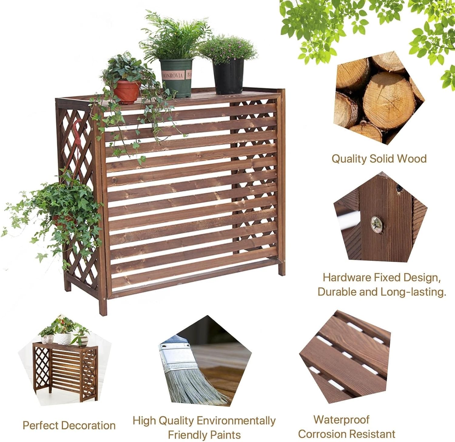 GENERIC Couvercle En Bois Pour Climatiseur Multifonction - Séparateur D'espace - Protection élégante Pour La Maison Et Le Bureau - Solutions De Climatisation élégantes.