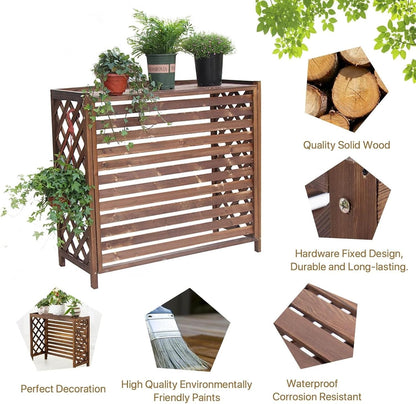 GENERIC Couvercle En Bois Pour Climatiseur Multifonction - Séparateur D'espace - Protection élégante Pour La Maison Et Le Bureau - Solutions De Climatisation élégantes.