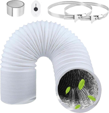  Tuyau Ventilation PVC 100mm Pour Hotte Aspirante 3m Flexible Tuyau D'Evacuation Avec 2 Colliers De Serrage Et 1 Adhésif Aluminium Pour Climatisation Extracteur D'Air Ventilateur Tubulair Gris