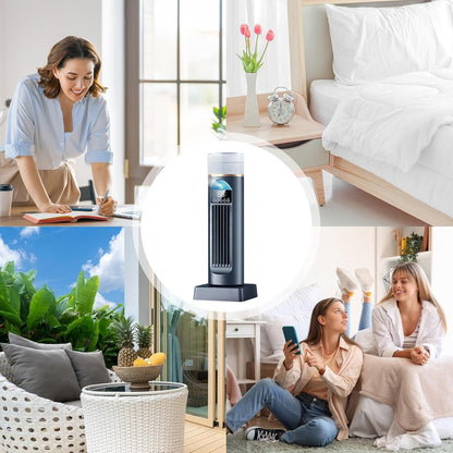 GENERIC Tower Climatiseur AC – Ventilateur De Refroidissement D'air Tour Pour Chambre à Coucher, Refroidisseur Oscillant Silencieux, 6 Vitesses, Avec Télécommande Et Réservoir D'eau, Minuterie De 6 H Pour La