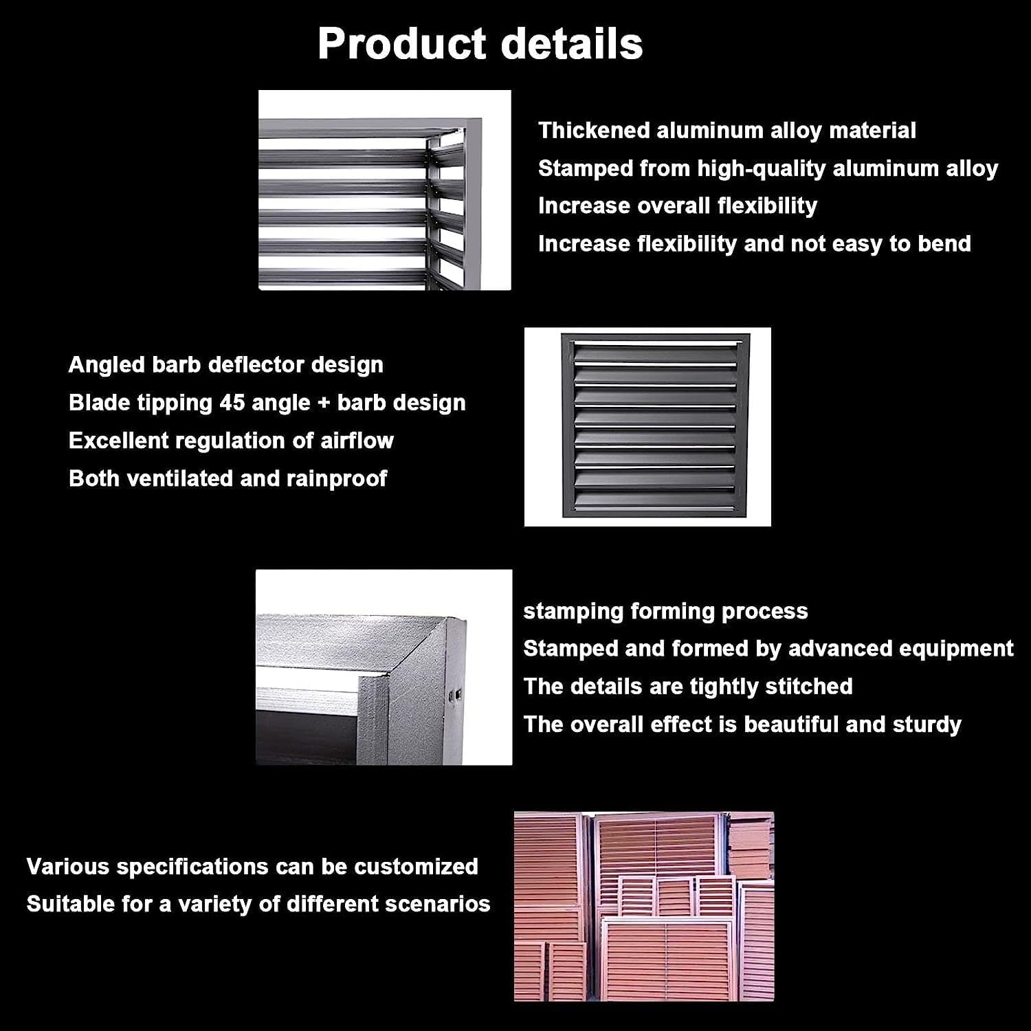 GENERIC Brise-vue Marron En Alliage D'aluminium 1,5P Pour Climatiseur Extérieur – Housse Pour Condensateur, Empêche Le Feuillage Et Les Débris, Design Résistant Aux Intempéries