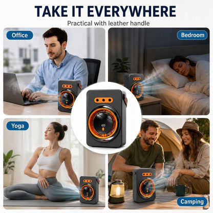  Ventilateur Brumisateur Climatiseur Portable, Climatiseur Mobile Sans Evacuation Avec 5 Vitesses Et Minuterie, Climatiseur Mobile Silencieux Avec 3 Trous Pour Maison,Voiture,Camping (Noir)
