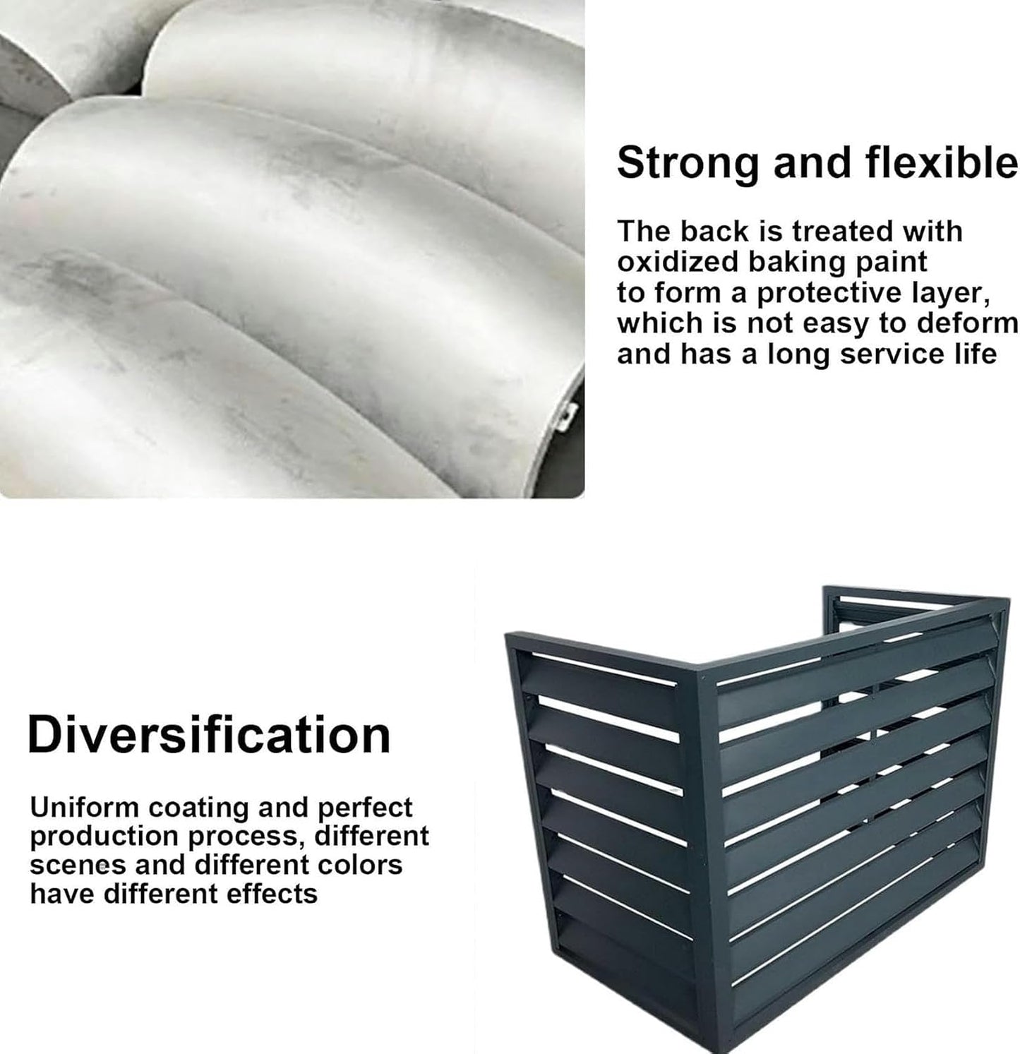  Housse En Aluminium Pour Climatiseur – Protection Extérieure Pour Mini Unité De Climatisation Divisée, Boîtier De Pompe à Chaleur, Clôture élégante Pour Cacher La Climatisation, Bouclier Résistant Aux