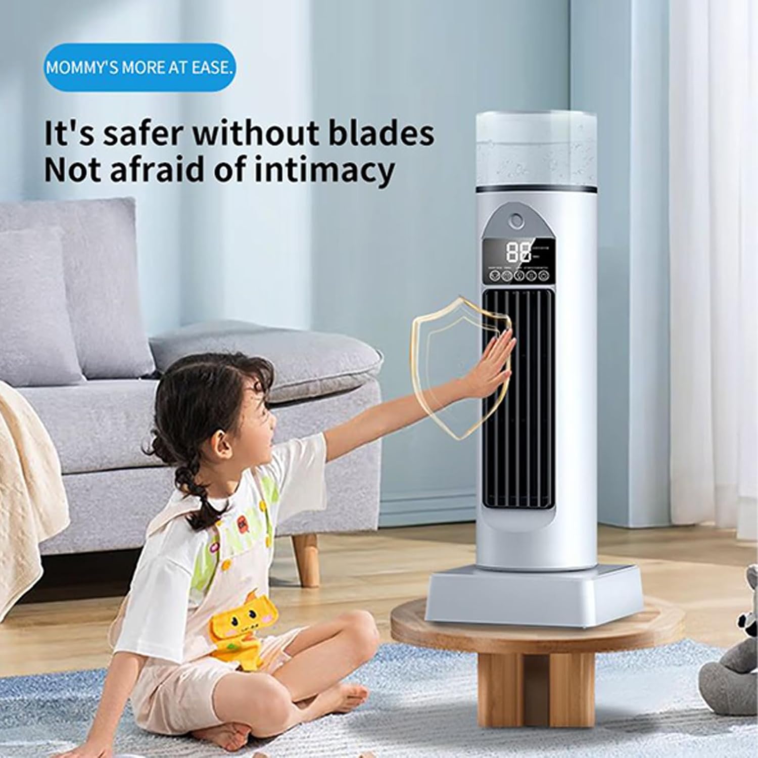 Ventilateur AC Portable – Climatiseur D'air Frais, Refroidisseur Silencieux Sans Pales Avec 6 Vitesses, Télécommande, Réservoir D'eau, Humidificateur Avec Minuterie De 6 Heures Pour Chambre à