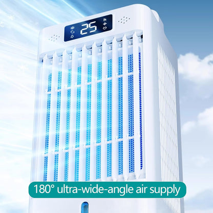 GENERIC Refroidisseur D'air Portable Avec Roues, Réservoir 10L Et Télécommande, Ventilateur De Merle Silencieux Pour Les Petites Pièces, Garage, Patio.Unité De Refroidissement Par évaporation Efficace En éner